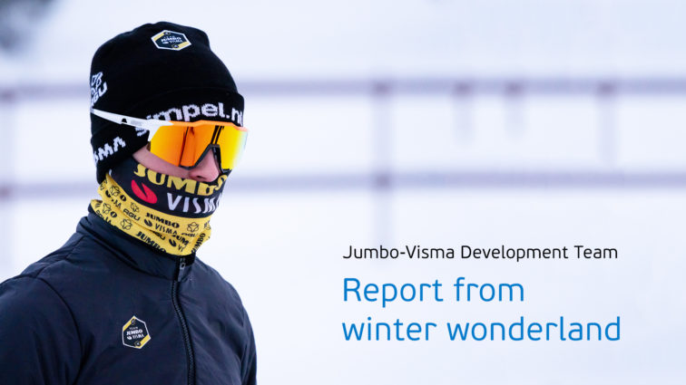 Team Jumbo-Visma's cycling talents try skiing for the first time