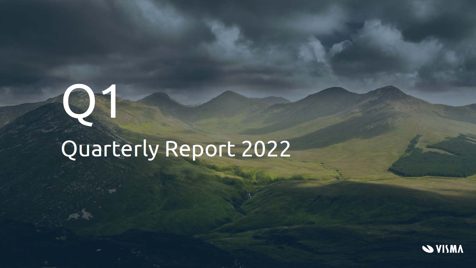 Cover page of Visma's Q1 2022 report.