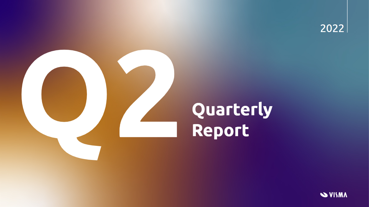 Cover page of Visma's Q2 2022 report.