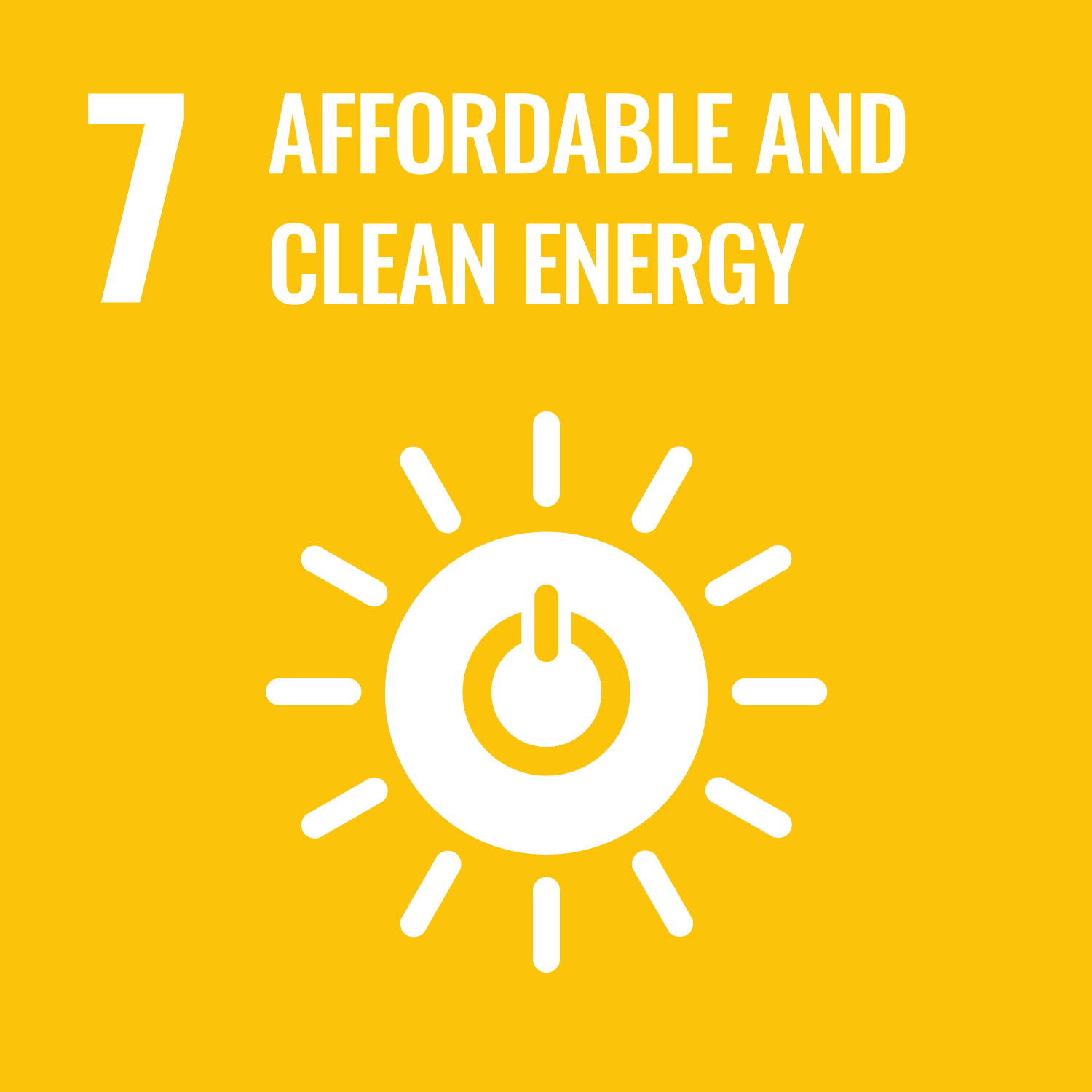 The official logo of the United Nations Sustainable Development Goal #7: Affordable and clean energy.