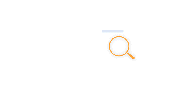 Animated image of a magnifying glass moving over and scanning a blue page with information