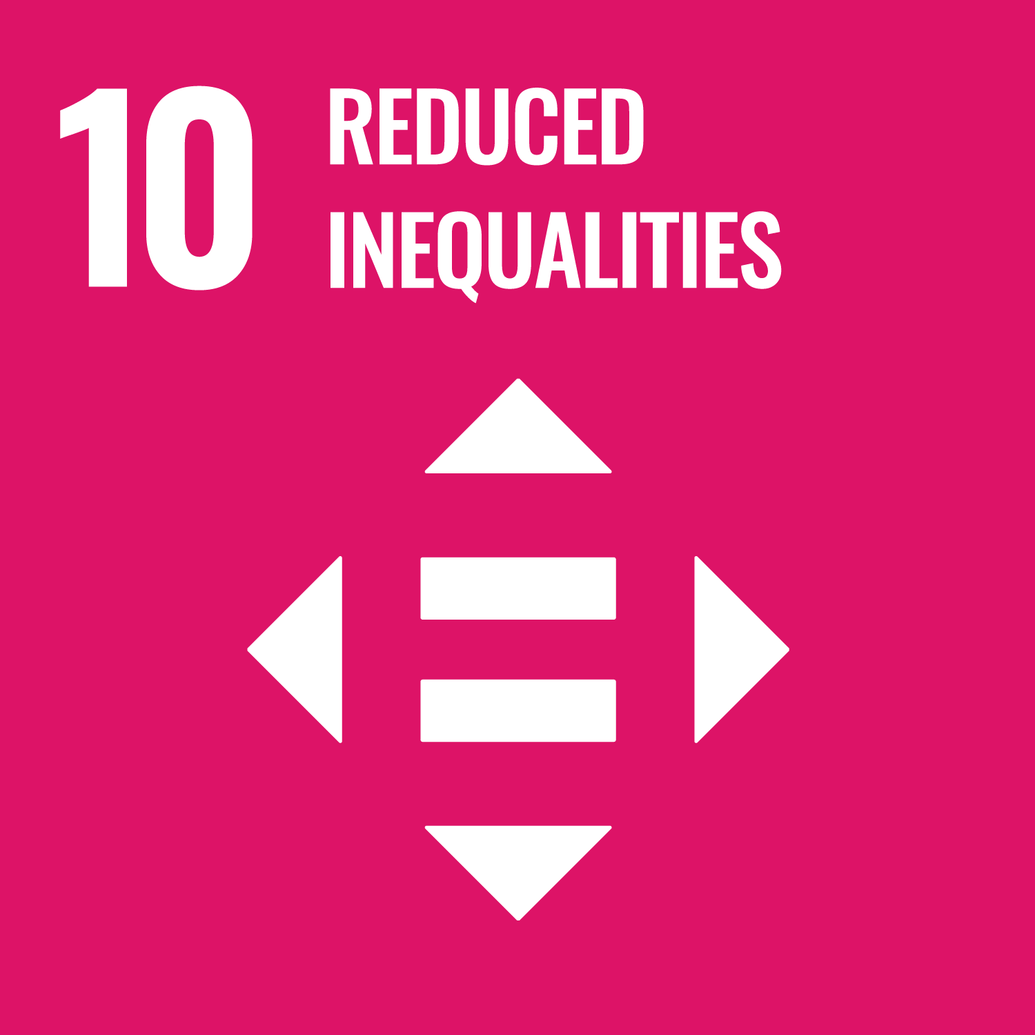 The official logo of the United Nations Sustainable Development Goal #10: Reduced inequalities.