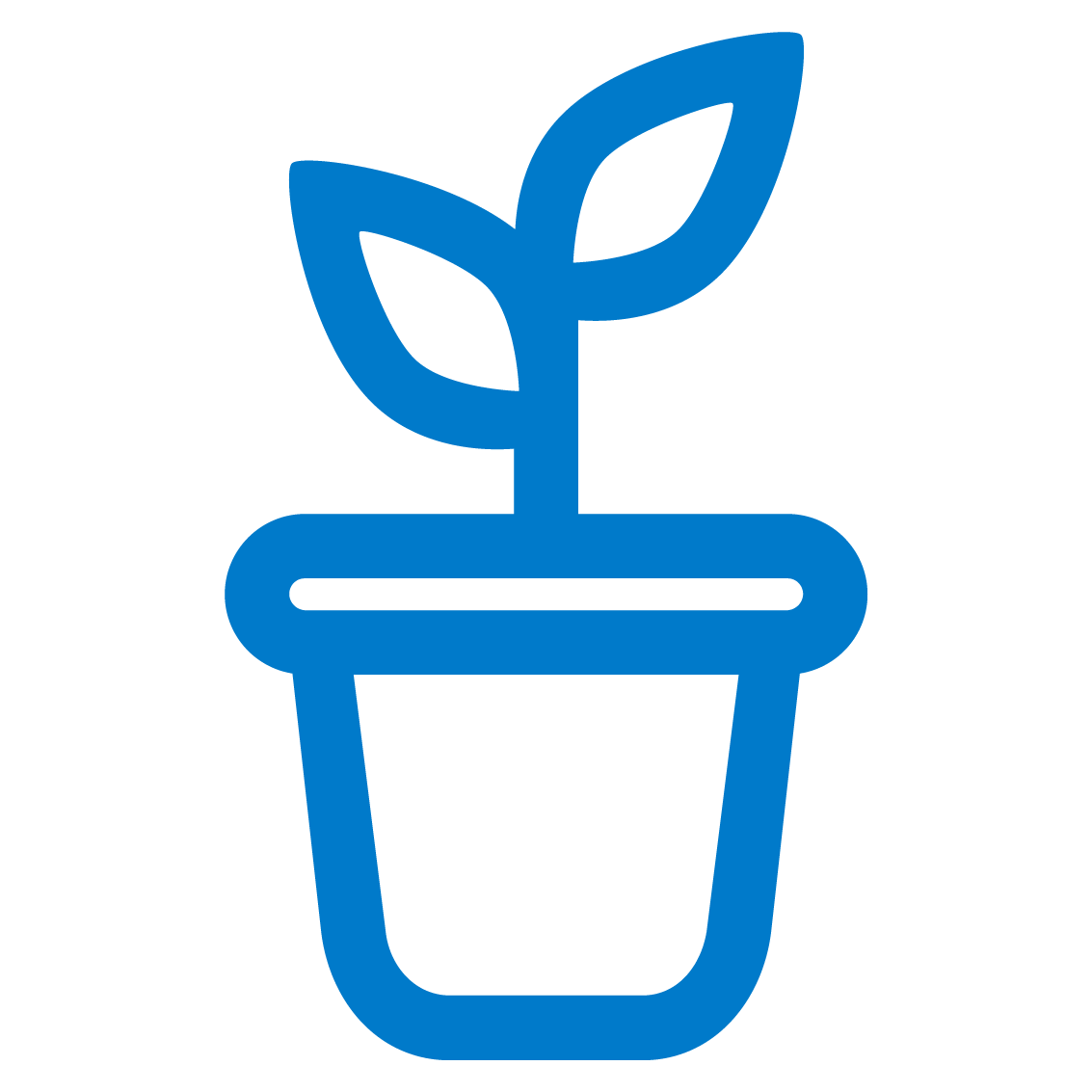Blue plant in flower pot icon