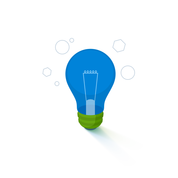 An illustration of a lightbulb indicating free flow of ideas.