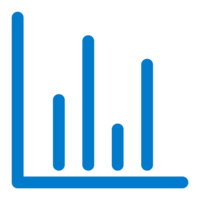 Blue line graphs icon