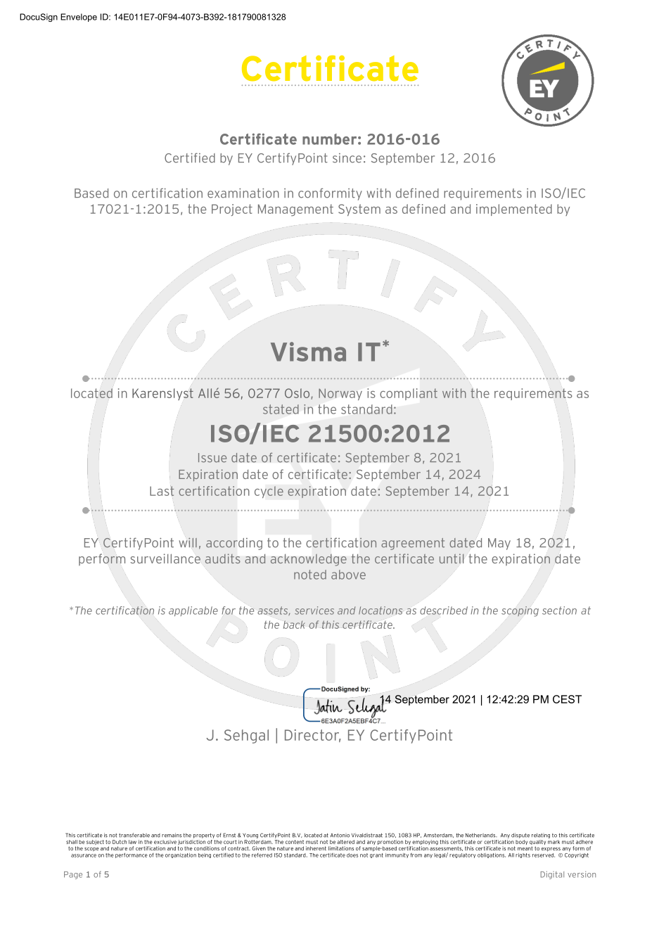 A screenshot of the 21500 certificate.