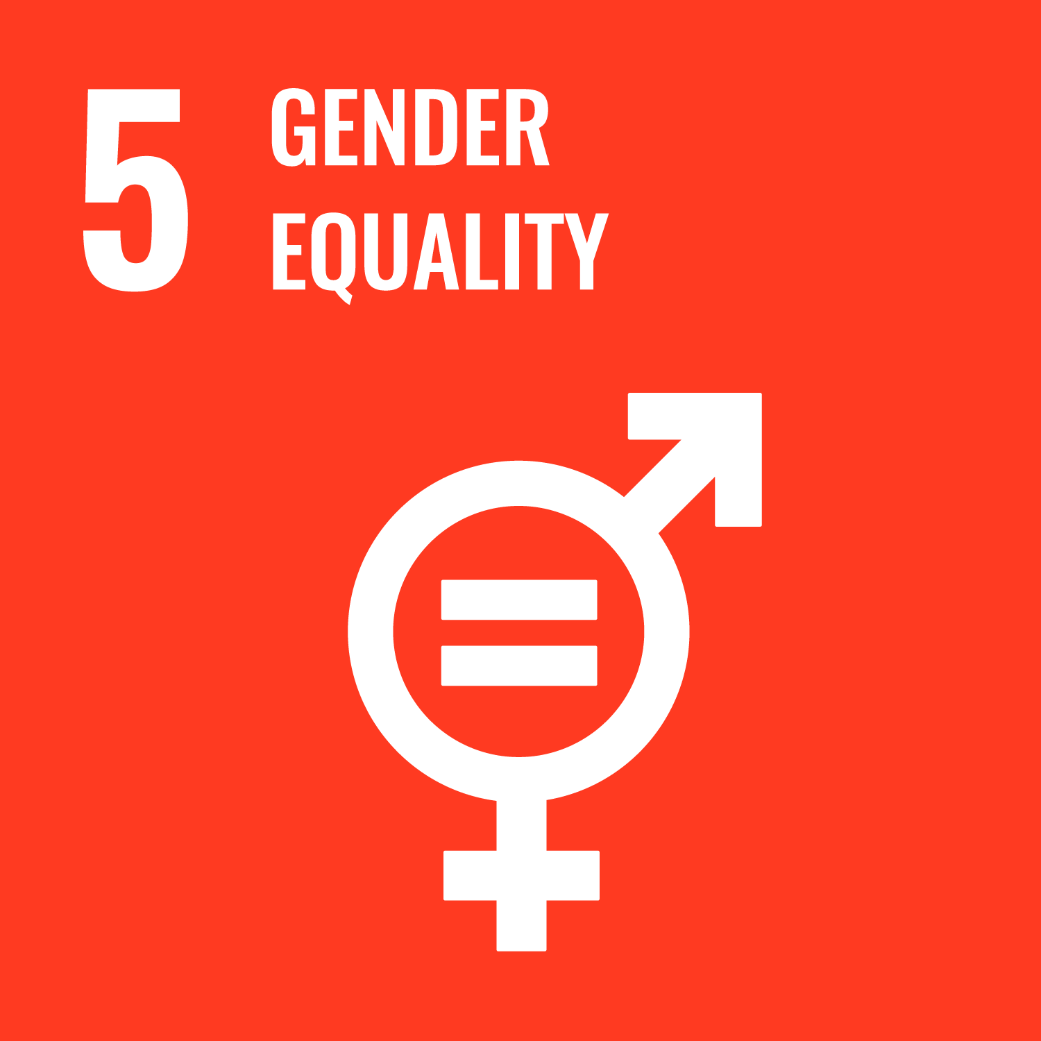 The official logo of the United Nations Sustainable Development Goal #5: Gender equality.