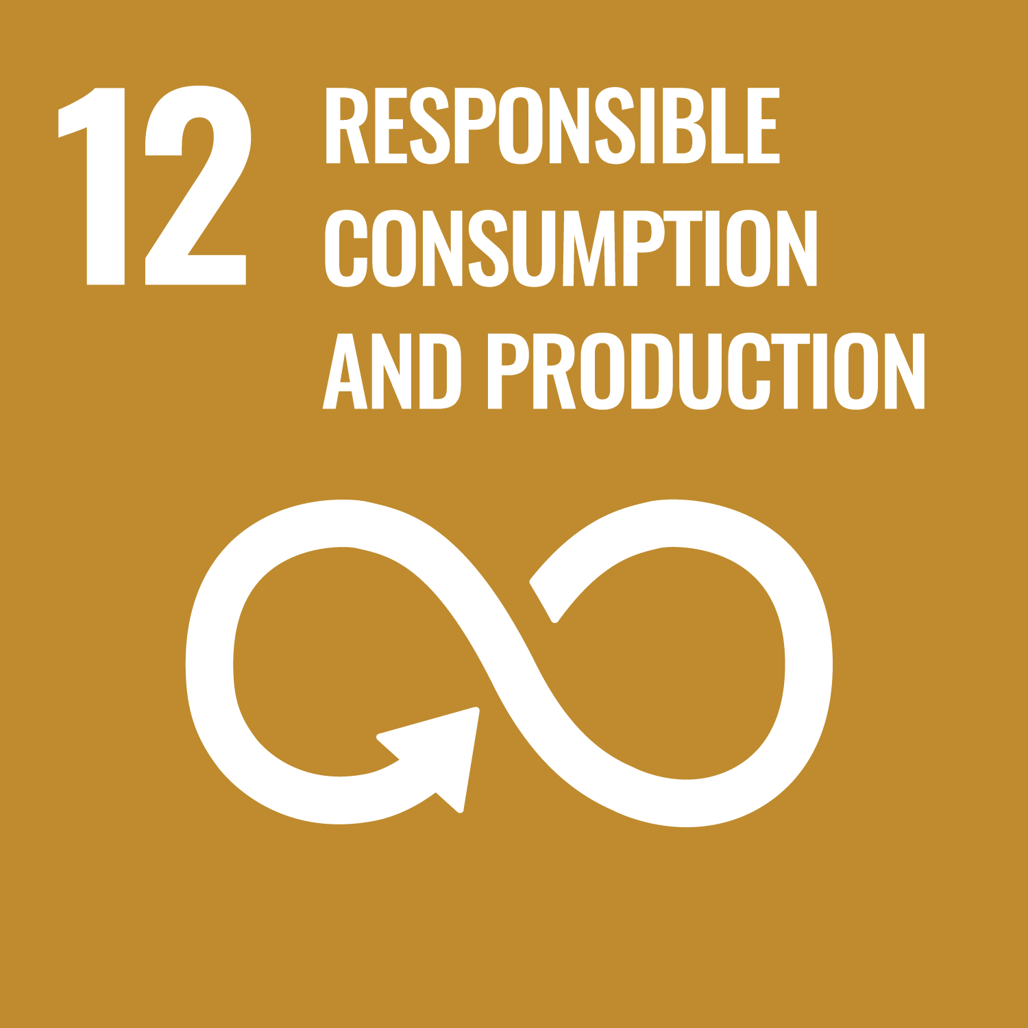 The official logo of the United Nations Sustainable Development Goal #12: Responsible consumption and production.
